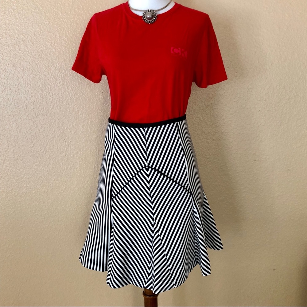 Banana Republic skirt black white stripe new
